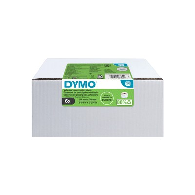 DYMO® LabelWriter™ Veterinary Prescription Labels, 2-3/4" x 2-1/8,", 400 Labels/Roll, 6 Rolls/Box (2187328)