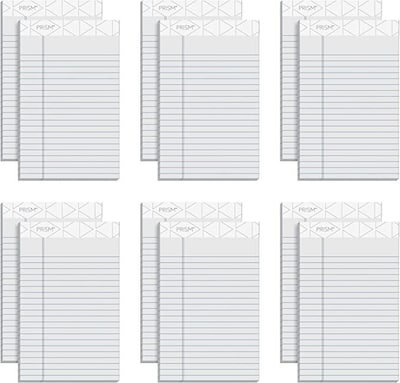 TOPS Prism+ Legal Notepads, 5" x 8", Narrow Ruled, Gray, 50 Sheets/Pad, 12 Pads/Pack (63060)