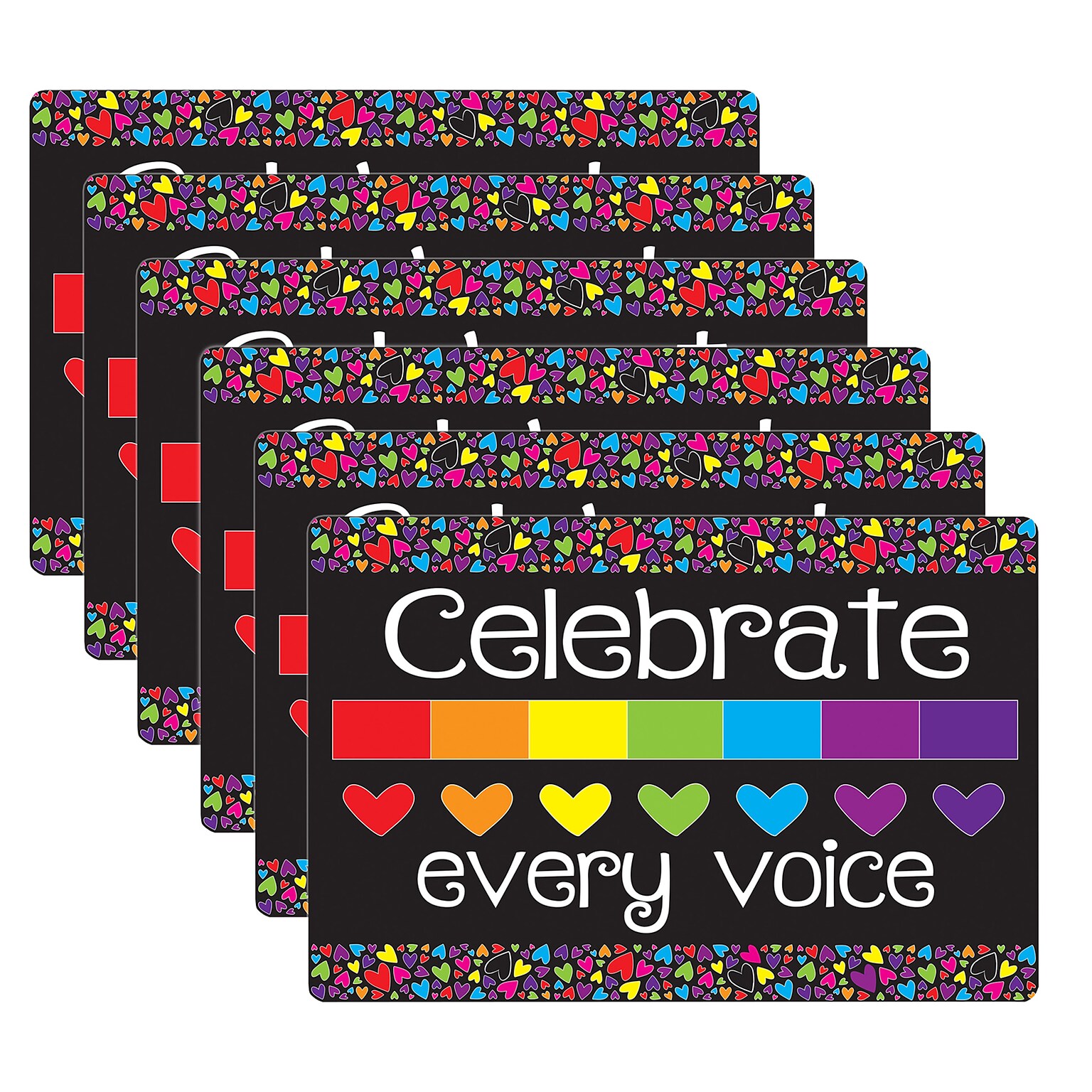 Ashley Smart Poly Computer Mouse Pad, 8 x 10, Celebrate Every Voice, 6/Pack (ASH12503-6)