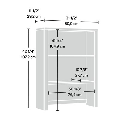 Sauder Tiffin Line 31"W Hutch, Raven Oak (433271)