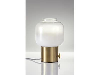 Adesso Lewis Incandescent/CFL Table Lamp, Antique Brass/White (6027-21)