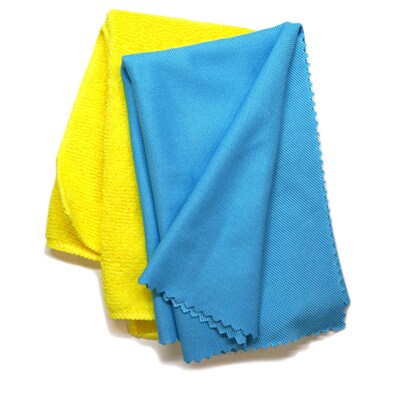 Auto Solutions Microfiber 13" x 13" Detailing Cloth, Blue & Yellow, 2 Cloths/Pack, 4 Packs/Box, 18 Boxes/Carton (14351)