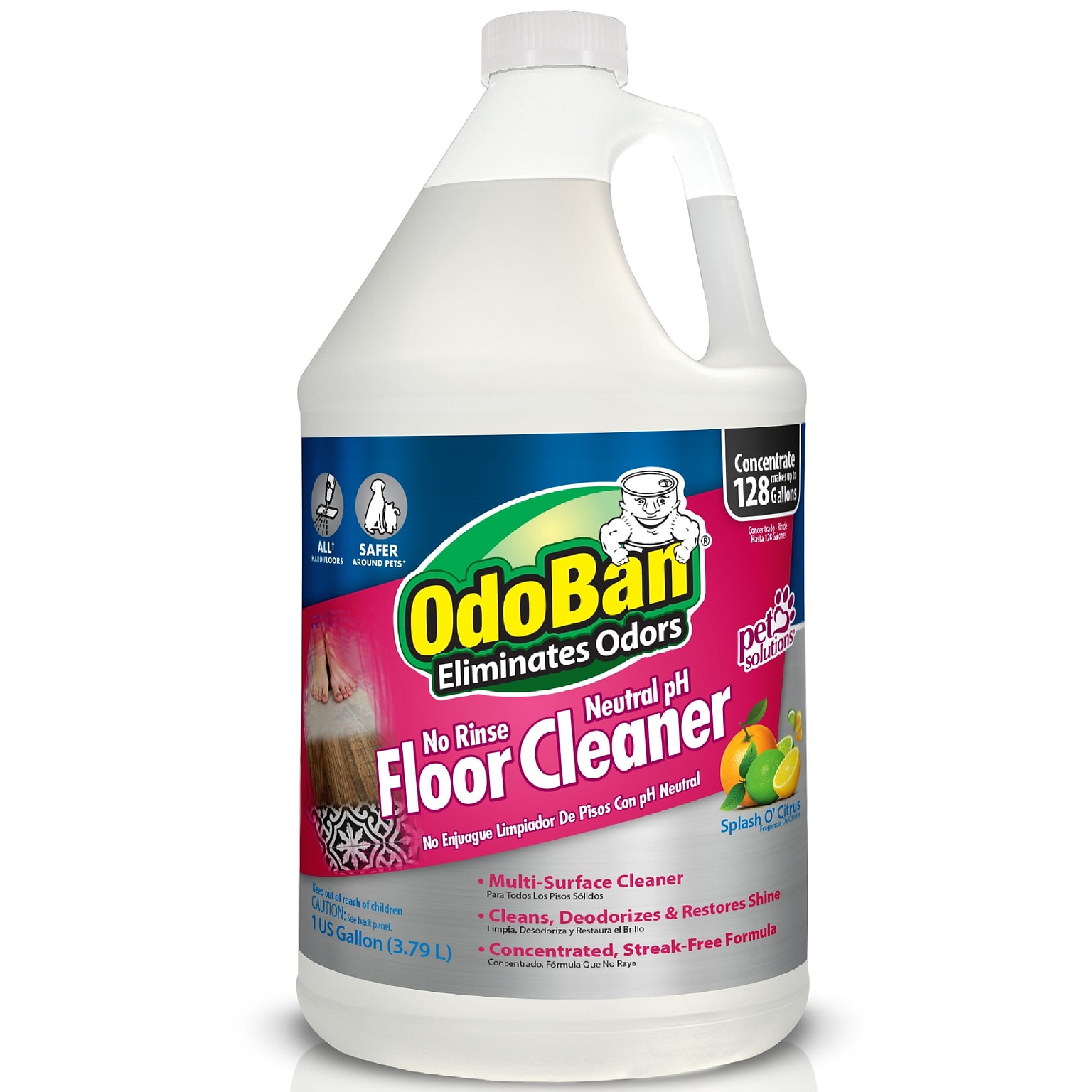 OdoBan Pet Solutions Floor Cleaner, Citrus Scent, 1 Gallon (9361B61-G4)