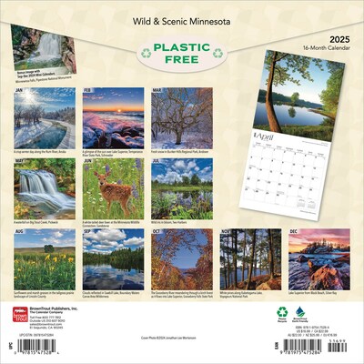 2025 BrownTrout Minnesota Wild & Scenic 12 x 12 Monthly Square Wall Calendar (9781975475284)