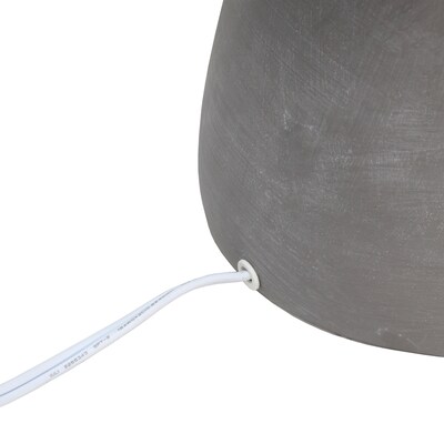 Simple Designs Round Concrete Table Lamp, White (LT2058-WHT)