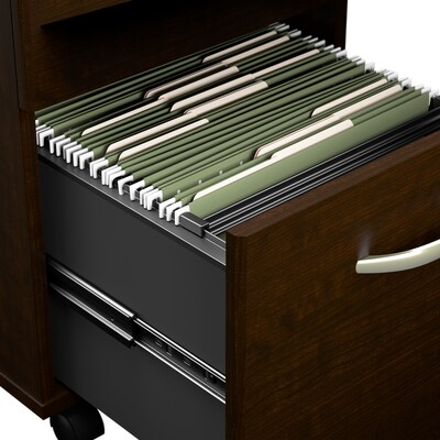 Bush Business Furniture Arrive 3 Drawer Mobile File Cabinet - Assembled, Mocha Cherry (ARF116MR-Z)