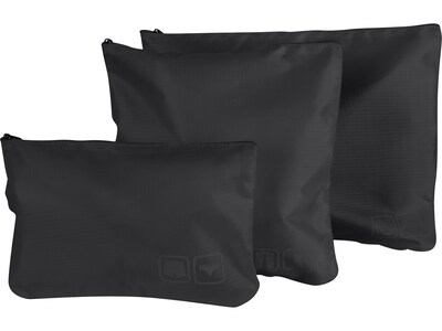 G Force 6-Piece Fabric Travel Pouch Set, Water Resistant, Black (27105-BLACK)