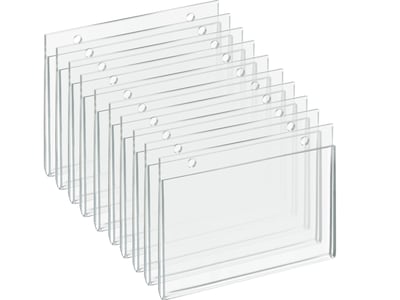 Azar Sign Holder, 6 x 4, Horizontal, Wall Mounted, Clear Acrylic, 10/Pack (162734)