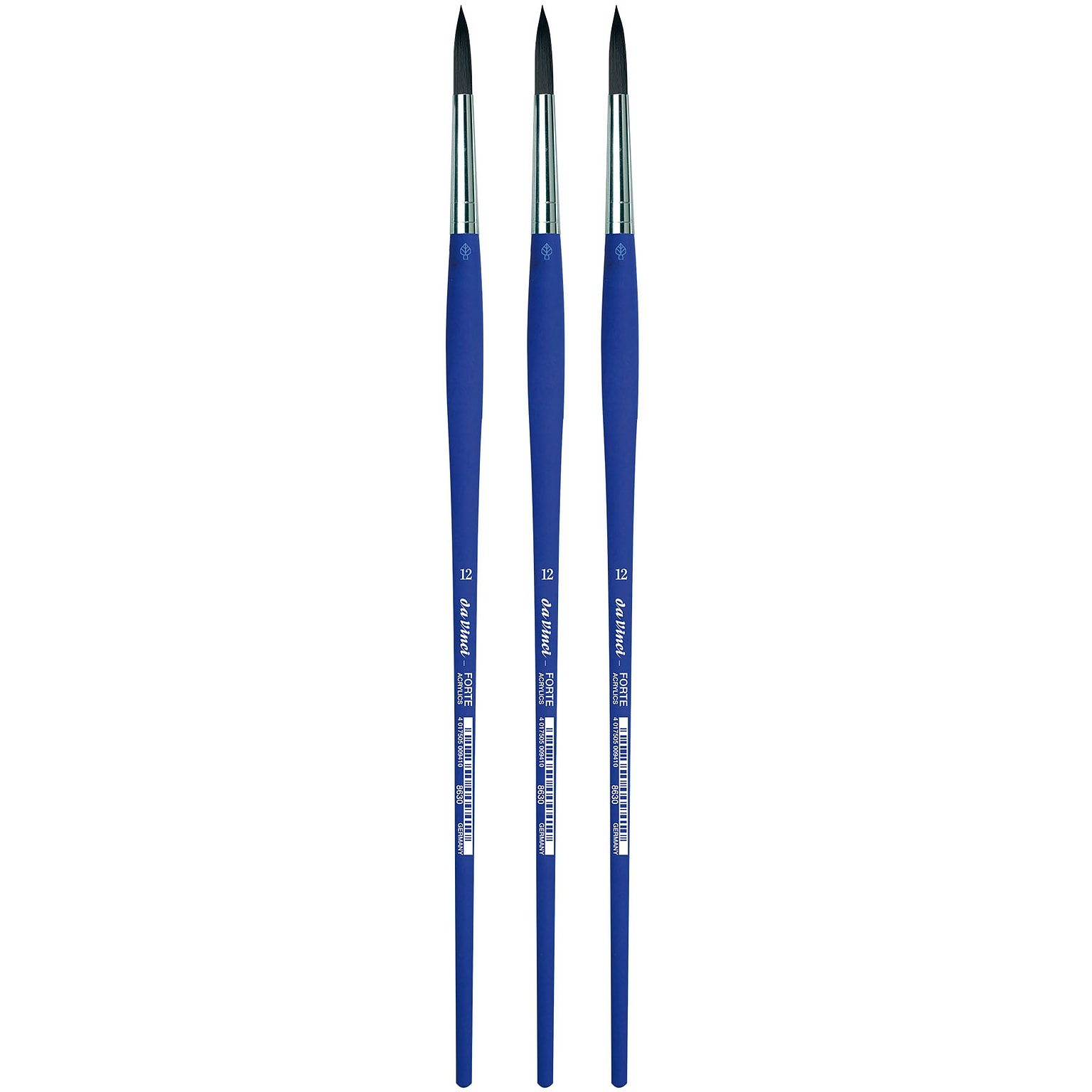 da Vinci FORTE-Acrylics Oil and Acrylic Synthetic Student Round Brush, 3 Brushes/Pack (DVXVA863012-3)