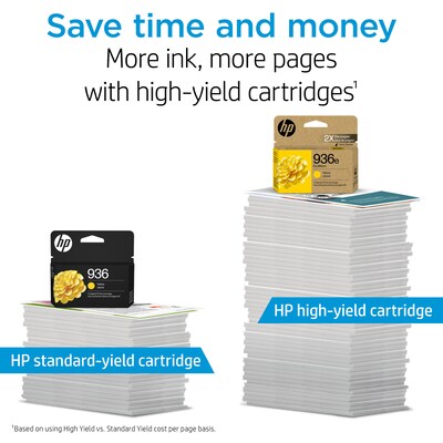 HP 936 Yellow Standard Yield Ink Cartridge, Print Up to 800 Pages (4S6V1LN)