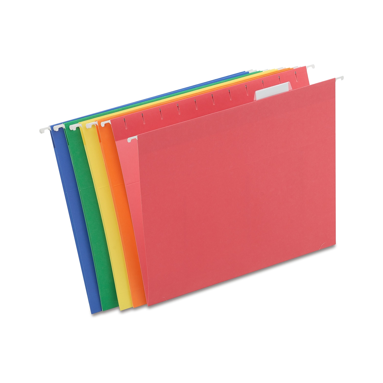 Quill Brand® Reinforced 5-Tab Box Bottom Hanging File Folders, 2 Expansion, Letter Size, Assorted, 25/Box (730053AD)