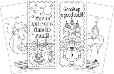 Barker Creek Color Me! Celebrate the Year Bookmark Set, Black/White, 360/Pack (BC3575)