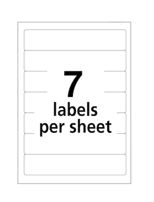 Avery Laser/Inkjet File Folder Labels, 2/3" x 3 7/16", White, 7/Sheet, 36 Sheets/Pack (5230)