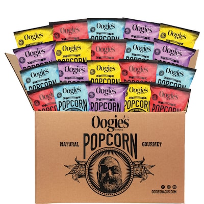 Oogie's Snacks Variety Pack Popcorn, 1 oz., 20 Bags/Box (856856001168)