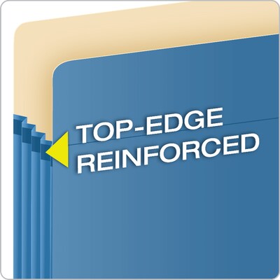 Pendaflex Reinforced File Pocket, 3 1/2" Expansion, Letter Size, Blue (1524EBLU)