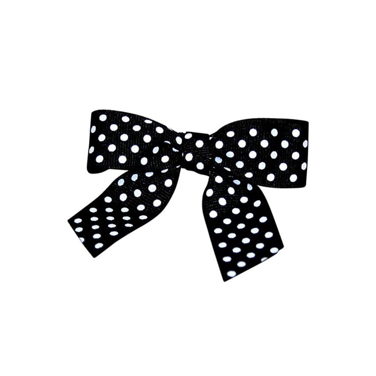 JAM Paper Grosgrain Bows, Black with White Polka Dots, 100/Pack (52640349355)