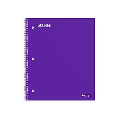 Staples Premium 1-Subject Notebook, 8 x 10.5, Wide Ruled, 100 Sheets, Purple (TR20960)