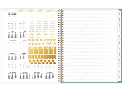 2025 Blue Sky Day Designer Peyton White 8.5" x 11" Weekly & Monthly Planner, Plastic Cover, Multicolor (103618-25)