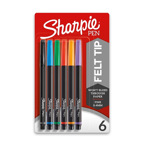 Sharpie 1802226 Felt Tip Pens Fine Point 0.4mm Assorted Colors 12 Count NEW