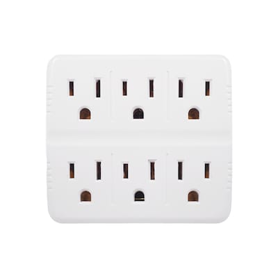 GoGreen Power Wall Tap, 6 Outlet, White, 3/Pack (GG-16000TW)