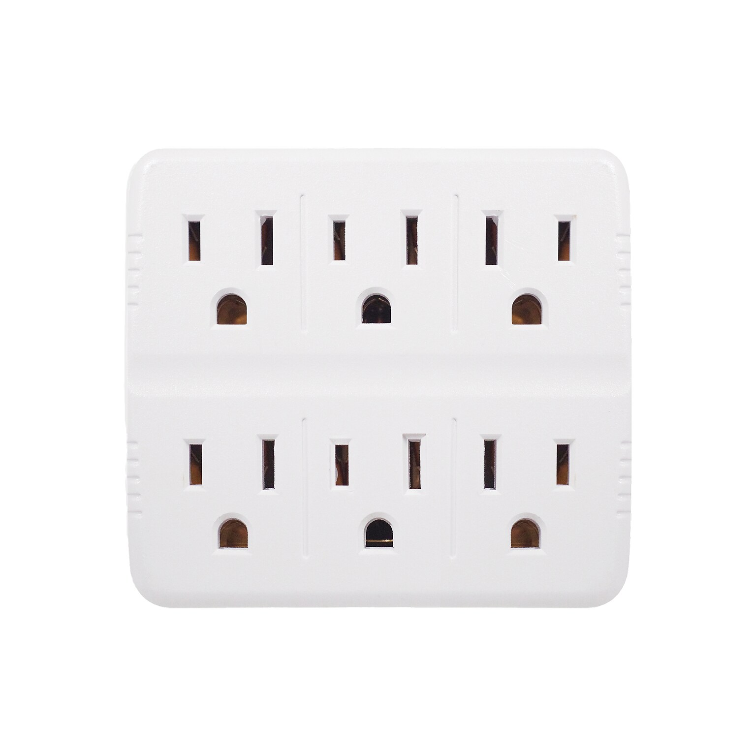 GoGreen Power Wall Tap, 6 Outlet, White, 3/Pack (GG-16000TW)