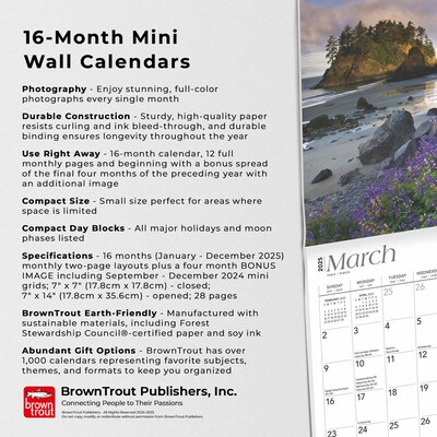 2025 BrownTrout California Coast 7" x 7" Monthly Mini Wall Calendar (9781975473471)