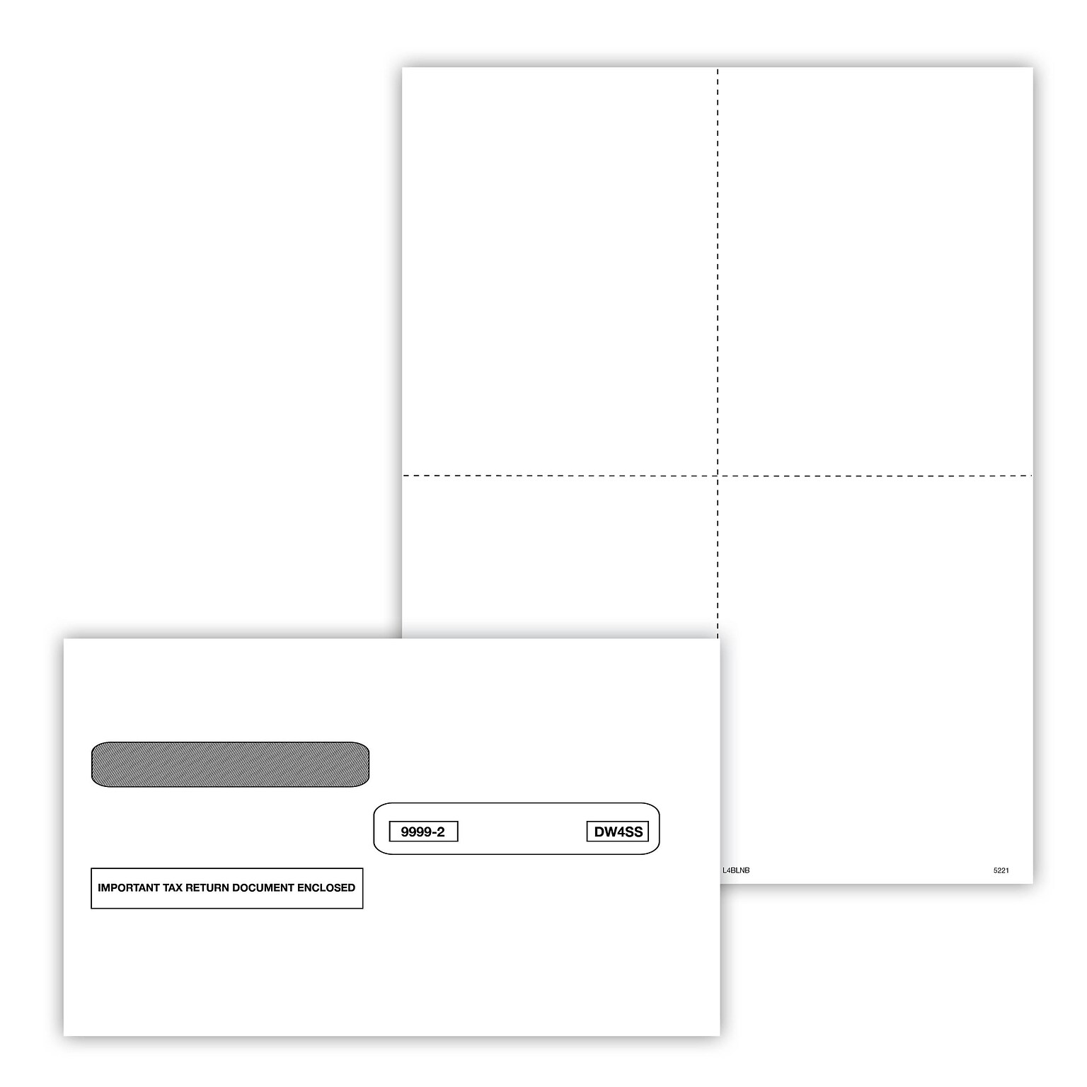 ComplyRight 2024 W-2 Tax Form Envelopes/Recipient Copy Only (No Backer), 1-Part, 4-Up, 50/Pack (5221E)