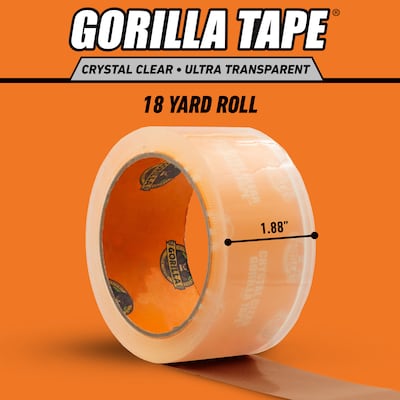 Gorilla Transparent Clear Tape, 1.88" x 18 yds., Crystal Clear (6060002)