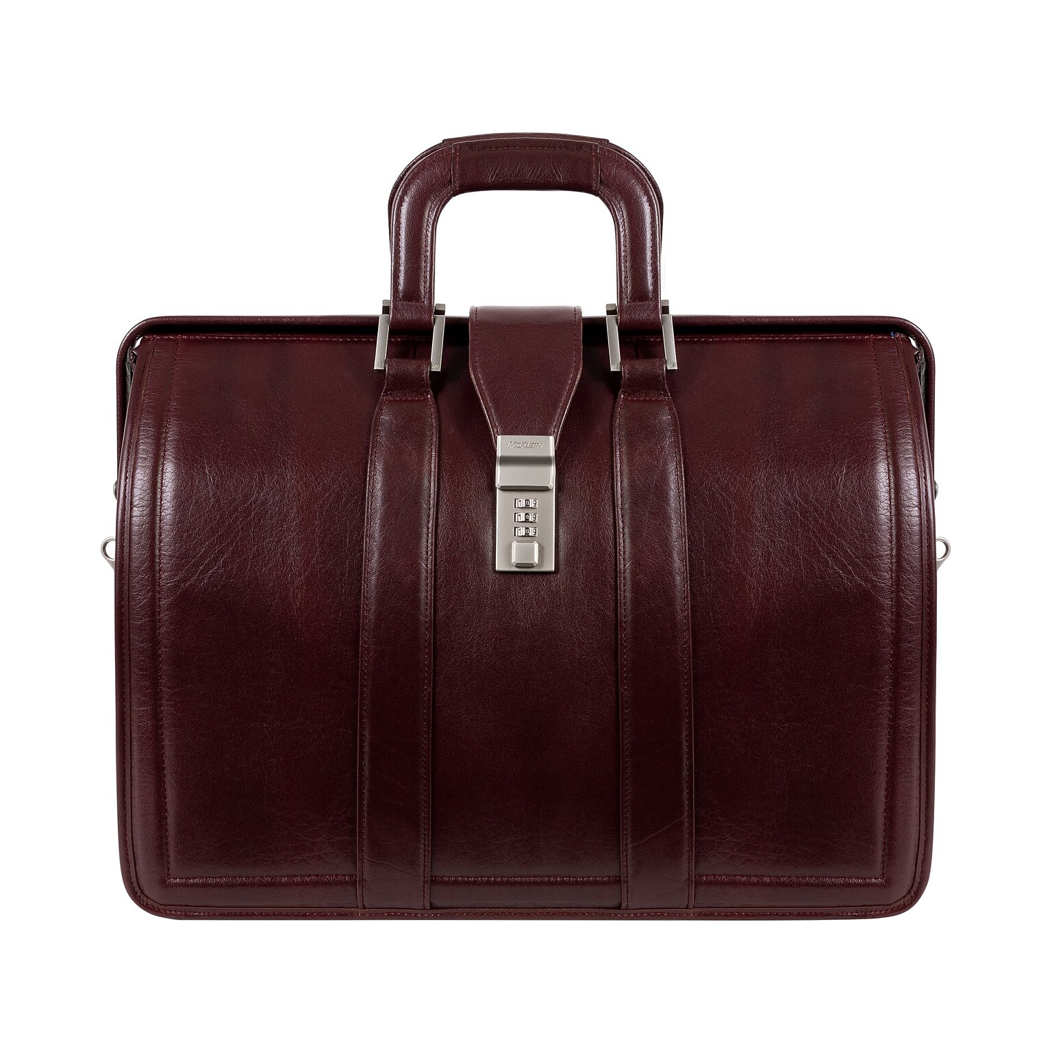 McKlein MORGAN Leather Litigator Laptop Briefcase, Burgundy (83346)