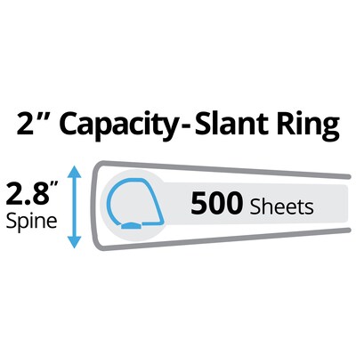 Avery 2 3-Ring Non-View Binders, Slant Ring, Blue (27551)