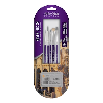 Silver Brush Silver Silk 88 SH 5-Piece Brush Set 110 (SLVSK8110S)