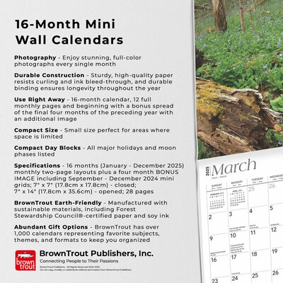 2025 BrownTrout Ohio Nature 7" x 7" Monthly Wall Calendar (9781975473839)