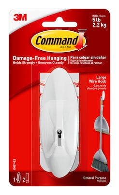 Command Large Wire Hook, 5 lb., White (17069-ES)