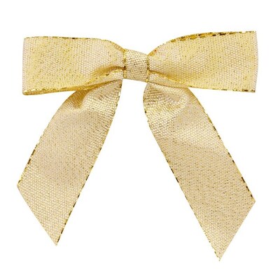 JAM Paper Grosgrain Bows, Gold Glimmer, 100/Pack (52640349269)