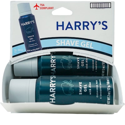 Harrys Shave Gel, 2 oz Travel Size Bottle, 8 Bottles/Dispensit Box, 12 Dispensit Boxes/Carton