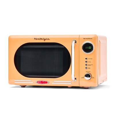 Nostalgia Retro 0.7 Cubic Foot Countertop Microwave, Orange (NRMO7OR6A)