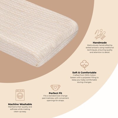 Cane Baby Cove Quilted Change Pad Cover, Neutral Dot (BC-160CPC-1)