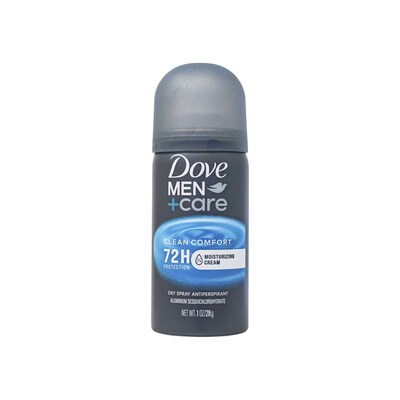 Dove Men+Care 72 Hour Clean Comfort Dry Spray Antiperspirant , 1 oz Can, 12 Cans/Bag, 18 Bags/Carton