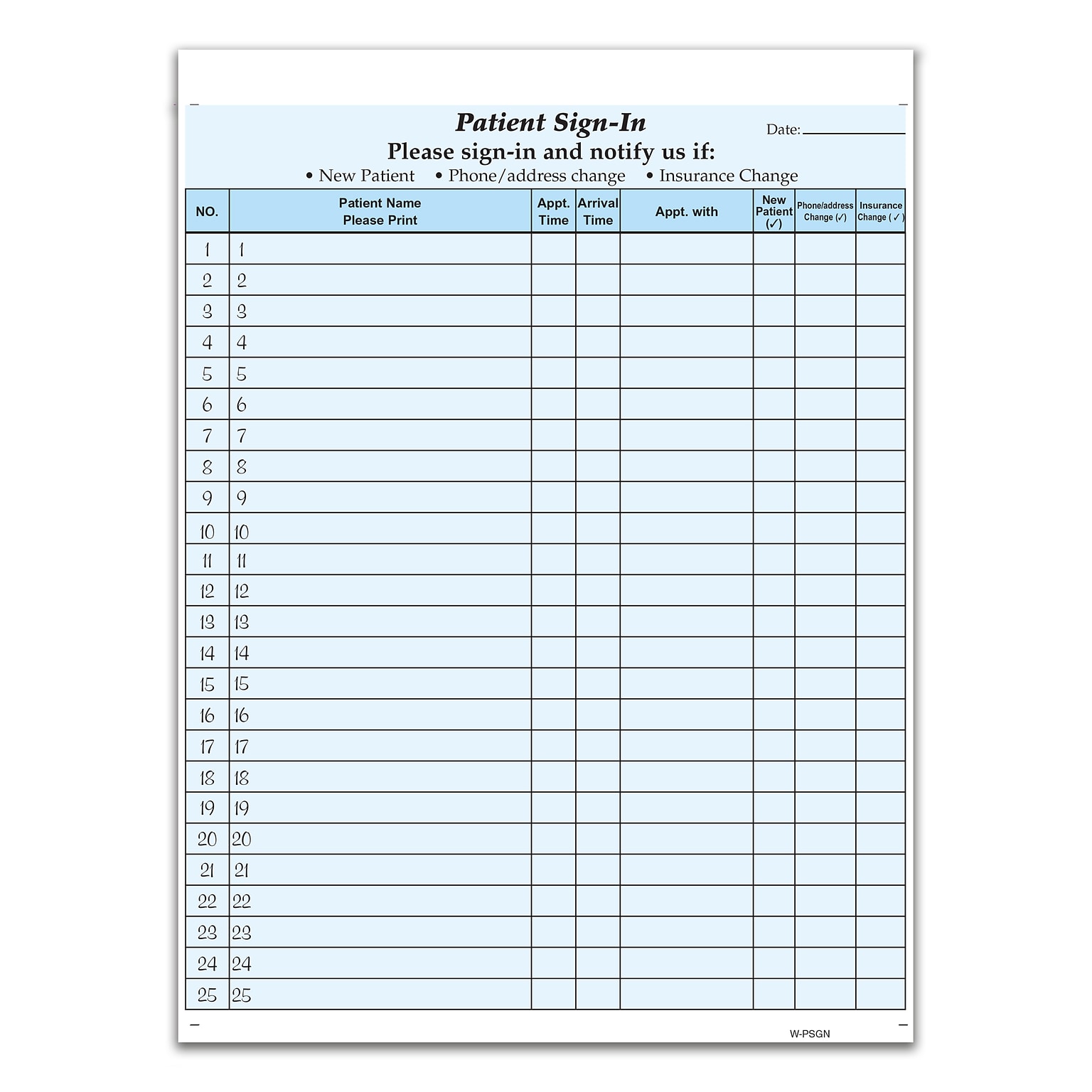 Cosco Patient Confidential Sign-In Forms, 3-Part, 125 Forms/Pack (074039)