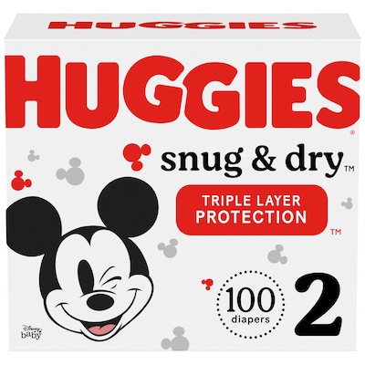 Huggies Snug & Dry Diapers, Size 2, 100 CT (54646)