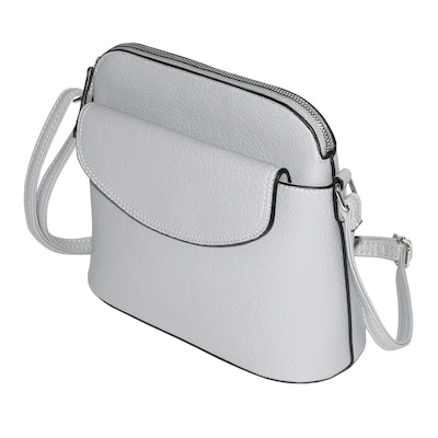 Nicci Cross-Body Bag with Front Flap, Light Grey (NH05-LGRY)