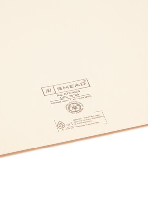 Smead Recycled Reinforced File Jacket, 1 1/2" Expansion, Legal Size, Manila, 100/Box (76700)