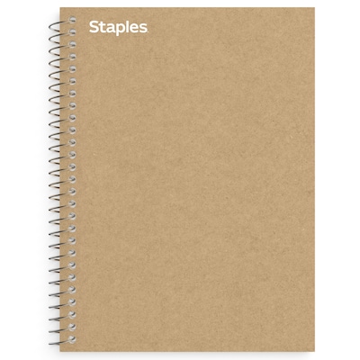 Staples Premium 1-Subject Notebook, 5.875 x 9, College Ruled, 100 Sheets, Brown (TR52120)