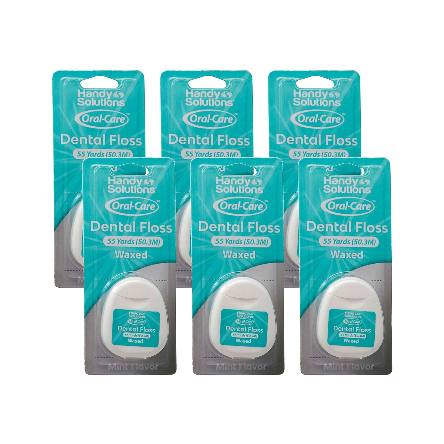 Oral Care Waxed 55 Yard Dental Floss Mint Pack, 6 Packs/Box, 24 Boxes/Carton