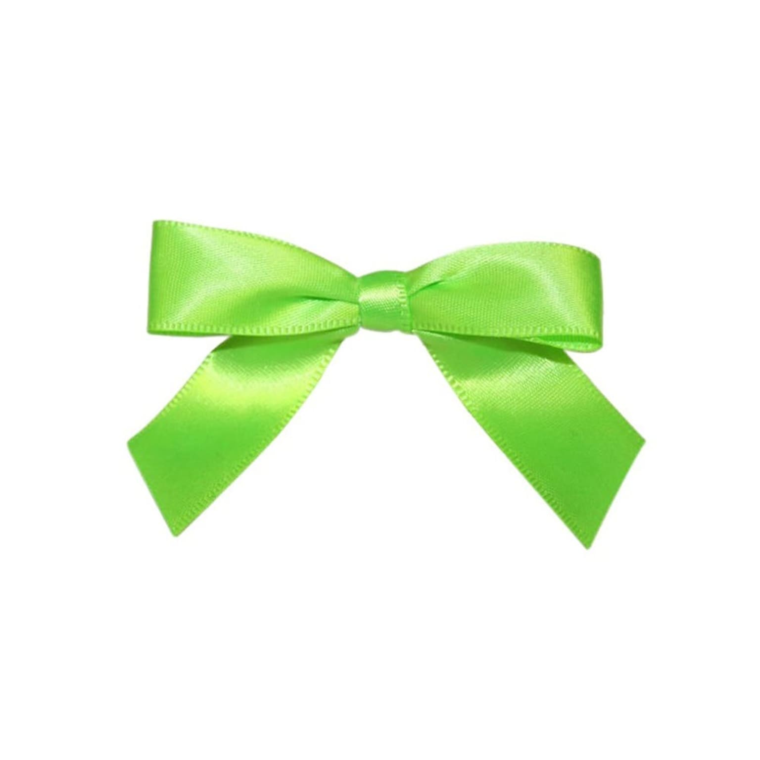 JAM Paper Satin Bows, Citrus Green, 100/Pack (52640349189)