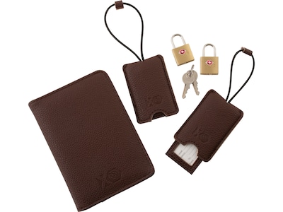 G Force XPLORER RFID Passport Holder, Brown, 5/Set (26719-AST)