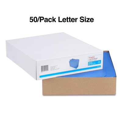 Staples® Reinforced Classification Folder, 2" Expansion, Letter Size, Blue, 50/Box (ST18342-CC)