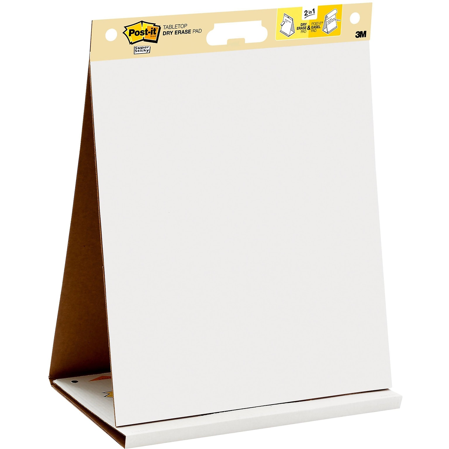 Post-it Super Sticky Tabletop Easel Pad with Dry Erase Surface, 20" x 23",  White (563DE) | Quill.com