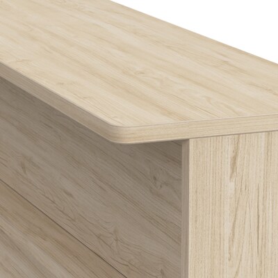 Bush Business Furniture Arrive 60"W Reception Desk with Shelf, Natural Elm (ARV001NE)