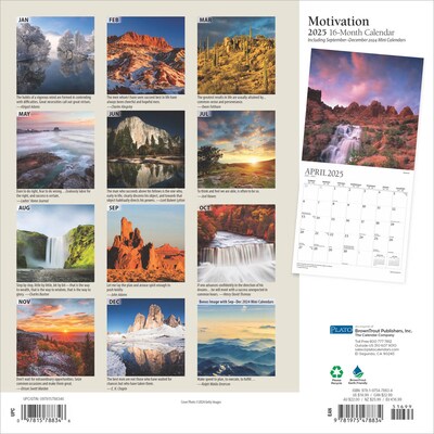 2025 Plato Motivation 12" x 24" Monthly Square Wall Calendar, (9781975478834)